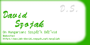 david szojak business card